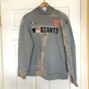 SF Giants Majestic Gray Tan Hoodie Sweatshirt